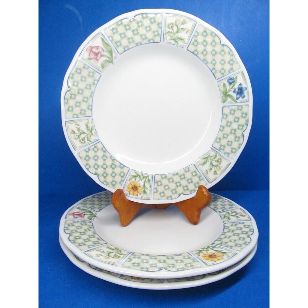 Noritake Homecraft 9233 Sonoma Trellis Set Of 3 Floral 8 1/2" Salad Plates GUC